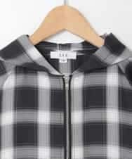 KJBED30049 a.v.v KIDS(アー・ヴェ・ヴェ) [130-160]フーディーチェックシャツブルゾン ブラック