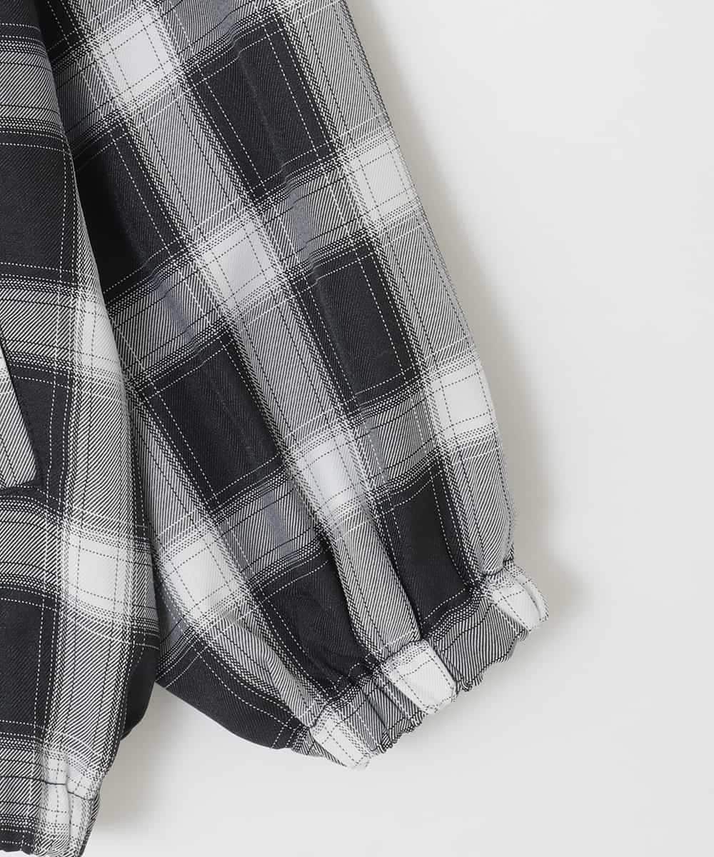 KJBED30049 a.v.v KIDS(アー・ヴェ・ヴェ) [130-160]フーディーチェックシャツブルゾン ブラック