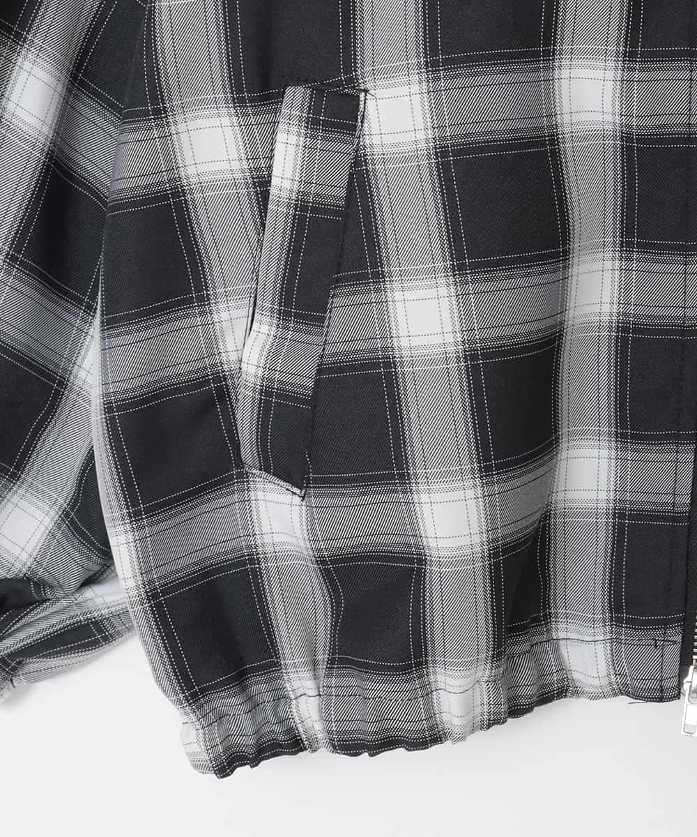 KJBED30049 a.v.v KIDS(アー・ヴェ・ヴェ) [130-160]フーディーチェックシャツブルゾン ブラック