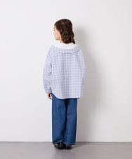 KJBED31039 a.v.v KIDS(アー・ヴェ・ヴェ) [130-160]スプリングチェックレイヤード風ブラウス ライトブルー