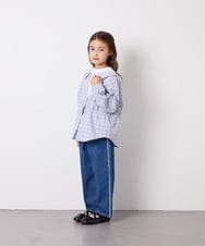KJBED31039 a.v.v KIDS(アー・ヴェ・ヴェ) [130-160]スプリングチェックレイヤード風ブラウス ライトブルー