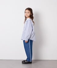 KJBED31039 a.v.v KIDS(アー・ヴェ・ヴェ) [130-160]スプリングチェックレイヤード風ブラウス ライトブルー