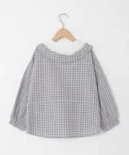 KJBED31039 a.v.v KIDS(アー・ヴェ・ヴェ) [130-160]スプリングチェックレイヤード風ブラウス グレー