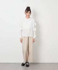 KJBED32039 a.v.v KIDS(アー・ヴェ・ヴェ) [130-160]袖フリルブラウス ホワイト