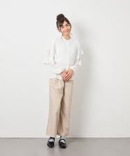 KJBED32039 a.v.v KIDS(アー・ヴェ・ヴェ) [130-160]袖フリルブラウス ホワイト