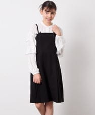 KJBED32039 a.v.v KIDS(アー・ヴェ・ヴェ) [130-160]袖フリルブラウス ホワイト