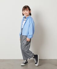 KJBEV30029 a.v.v KIDS(アー・ヴェ・ヴェ) [120-130]クロップドシャツ ブルーストライプ