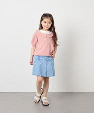 KJBFD40039 a.v.v KIDS(アー・ヴェ・ヴェ) [120-160]半袖レイヤード風シャツ ピンク