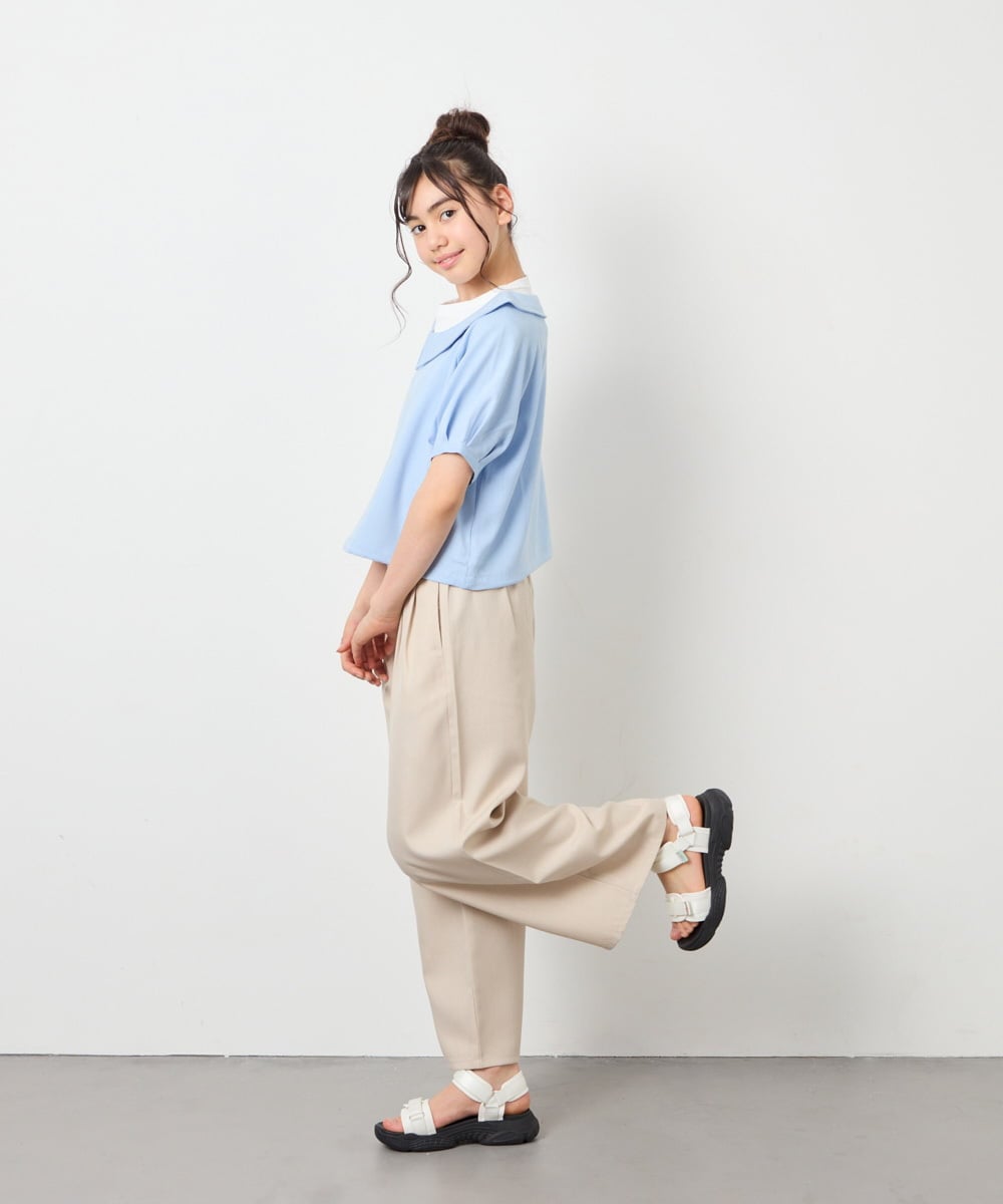 KJBFD40039 a.v.v KIDS(アー・ヴェ・ヴェ) [120-160]半袖レイヤード風シャツ ライトブルー