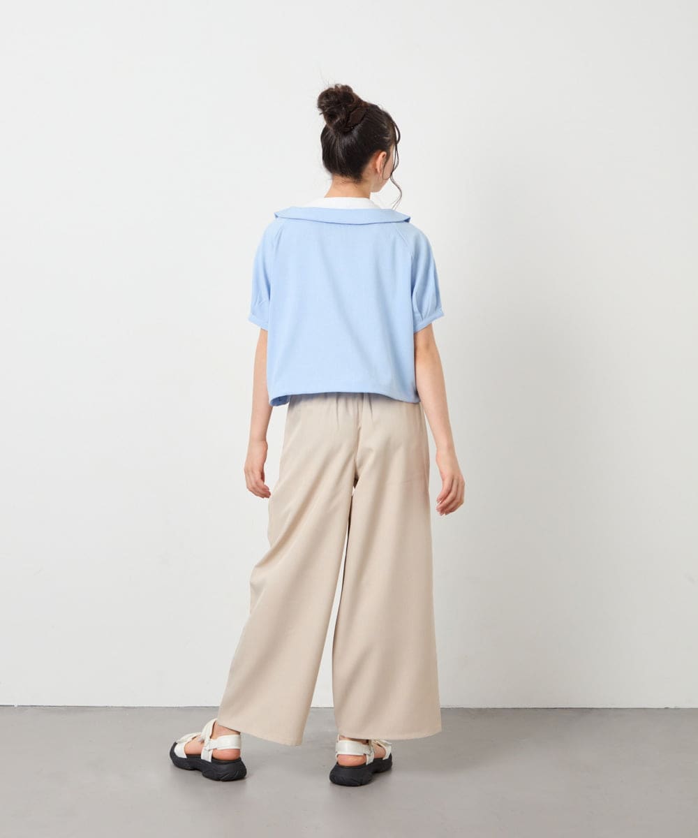 KJBFD40039 a.v.v KIDS(アー・ヴェ・ヴェ) [120-160]半袖レイヤード風シャツ ライトブルー