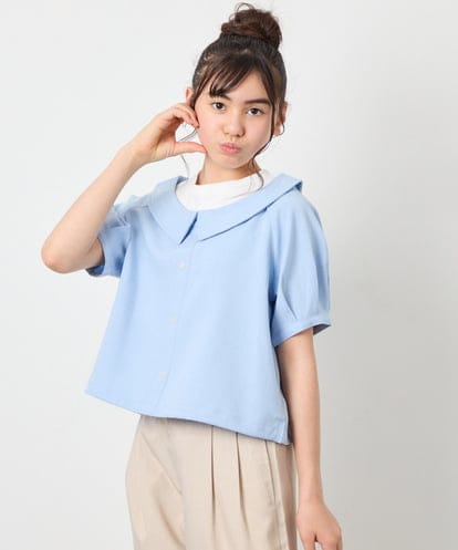 KJBFD40039 a.v.v KIDS [120-160]半袖レイヤード風シャツ