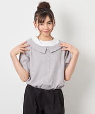 KJBFD40039 a.v.v KIDS(アー・ヴェ・ヴェ) [120-160]半袖レイヤード風シャツ ライトグレー