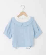 KJBFD40039 a.v.v KIDS(アー・ヴェ・ヴェ) [120-160]半袖レイヤード風シャツ ライトブルー