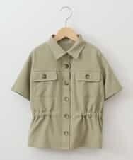 KJBFJ13029 a.v.v KIDS(アー・ヴェ・ヴェ) [100-130]【洗える】サファリシャツ[WEB限定サイズ] カーキ