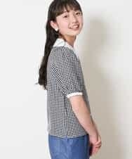 KJBFM34024 a.v.v KIDS(アー・ヴェ・ヴェ) [100-130]【イージーケア・セットアップ対応】衿つきギンガムチェックブラウス[WEB限定サイズ] ライトグレー