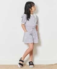 KJBFM34024 a.v.v KIDS(アー・ヴェ・ヴェ) [100-130]【イージーケア・セットアップ対応】衿つきギンガムチェックブラウス[WEB限定サイズ] ライトグレー