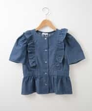 KJBFM36029 a.v.v KIDS(アー・ヴェ・ヴェ) [100-130]フリルデザインブラウス[WEB限定サイズ] ブルー
