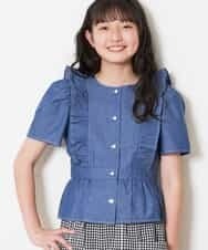 KJBFM36029 a.v.v KIDS(アー・ヴェ・ヴェ) [100-130]フリルデザインブラウス[WEB限定サイズ] ブルー