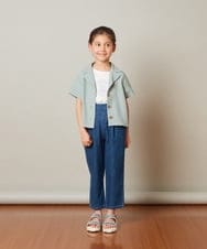 KJBFS42029 a.v.v KIDS(アー・ヴェ・ヴェ) [120-130]オープンカラーシャツ グリーン