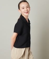 KJBFS42029 a.v.v KIDS(アー・ヴェ・ヴェ) [120-130]オープンカラーシャツ ブラック