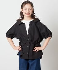 KJBFX40039 a.v.v KIDS(アー・ヴェ・ヴェ) [160]シャツレイヤードドッキングトップス ブラック