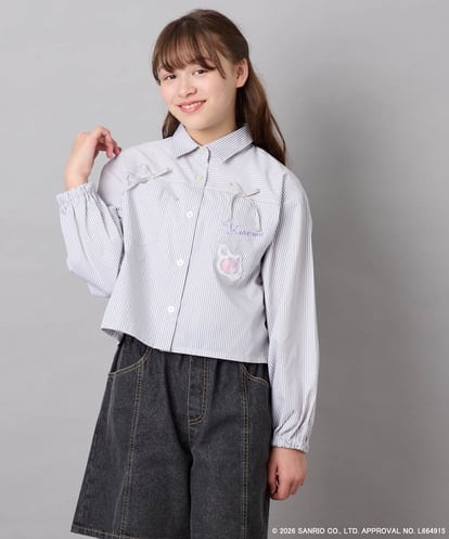 KJBGD57059  [120-150]【数量限定】[シナモロール＆クロミ]ストライプシャツ