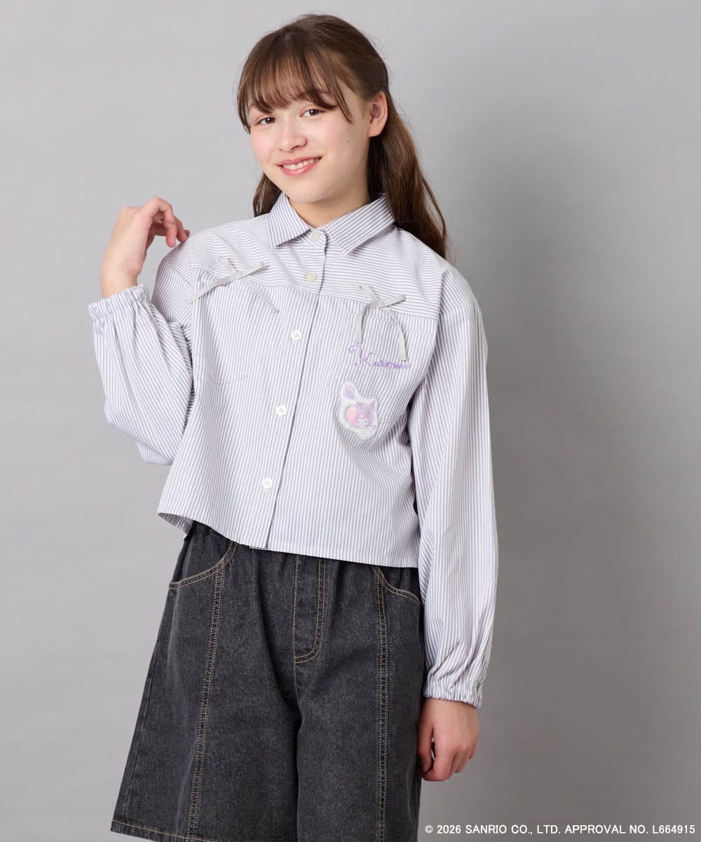 KJBGD57059 a.v.v KIDS [120-150]【数量限定】[シナモロール＆クロミ]ストライプシャツ