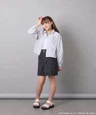 KJBGD57059 a.v.v KIDS(アー・ヴェ・ヴェ) [120-150]【数量限定】[シナモロール＆クロミ]ストライプシャツ ライトグレー