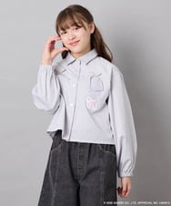 KJBGD57059 a.v.v KIDS(アー・ヴェ・ヴェ) [120-150]【数量限定】[シナモロール＆クロミ]ストライプシャツ ライトグレー