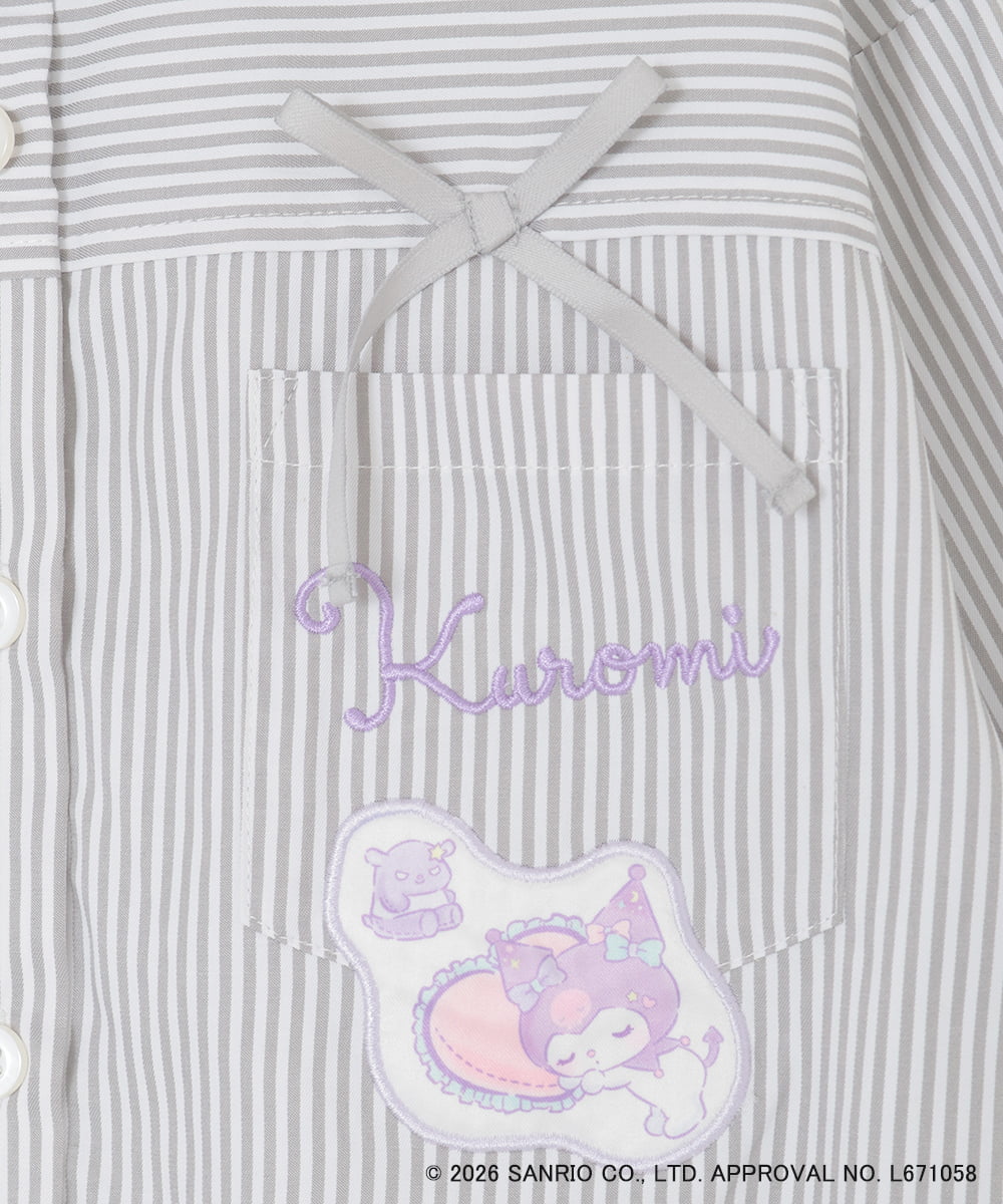 KJBGD57059 a.v.v KIDS(アー・ヴェ・ヴェ) [120-150]【数量限定】[クロミ]ストライプシャツ ライトグレー