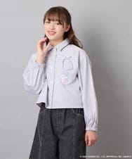 KJBGD57059 a.v.v KIDS(アー・ヴェ・ヴェ) [120-150]【数量限定】[シナモロール＆クロミ]ストライプシャツ ライトグレー