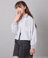 KJBGD57059 a.v.v KIDS(アー・ヴェ・ヴェ) [120-150]【数量限定】[シナモロール＆クロミ]ストライプシャツ ライトグレー