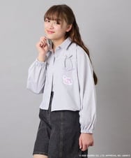 KJBGD57059 a.v.v KIDS(アー・ヴェ・ヴェ) [120-150]【数量限定】[シナモロール＆クロミ]ストライプシャツ ライトグレー