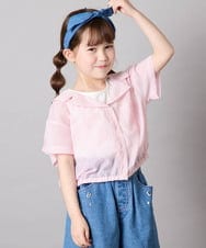 KJBGD59039 a.v.v KIDS(アー・ヴェ・ヴェ) [130-160]シアーシャツ＆タンクセット ピンク