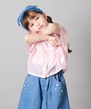 KJBGD59039 a.v.v KIDS(アー・ヴェ・ヴェ) [130-160]シアーシャツ＆タンクセット ピンク