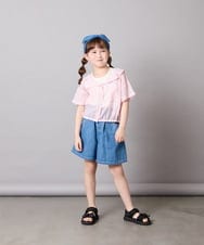 KJBGD59039 a.v.v KIDS(アー・ヴェ・ヴェ) [130-160]シアーシャツ＆タンクセット ピンク