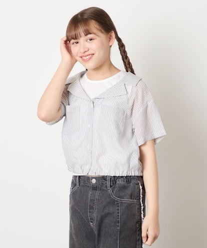 KJBGD59039 a.v.v KIDS [130-160]シアーシャツ＆タンクセット