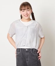 KJBGD59039 a.v.v KIDS(アー・ヴェ・ヴェ) [130-160]シアーシャツ＆タンクセット ブラック