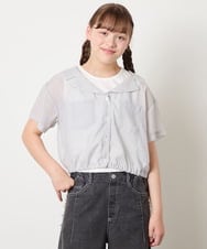 KJBGD59039 a.v.v KIDS(アー・ヴェ・ヴェ) [130-160]シアーシャツ＆タンクセット ブラック