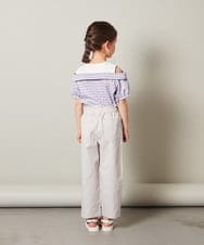 KJBGS03029 a.v.v KIDS(アー・ヴェ・ヴェ) [110-130]オフショルドッキングブラウス ブルー