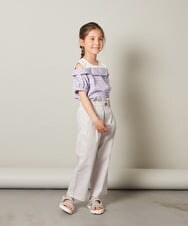KJBGS03029 a.v.v KIDS(アー・ヴェ・ヴェ) [110-130]オフショルドッキングブラウス ブルー