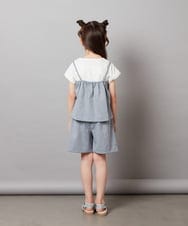 KJBGV02039 a.v.v KIDS(アー・ヴェ・ヴェ) [100-130]【セットアップ対応】レースアップドッキングTシャツ ライトブルー