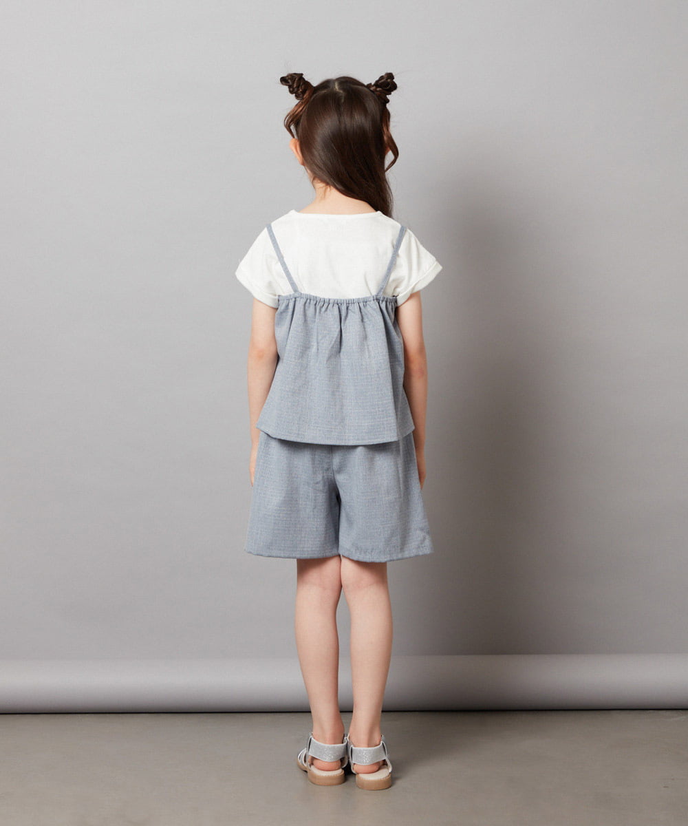 KJBGV02039 a.v.v KIDS(アー・ヴェ・ヴェ) [100-130]【セットアップ対応】レースアップドッキングTシャツ ライトブルー