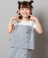 KJBGV02039 a.v.v KIDS(アー・ヴェ・ヴェ) [100-130]【セットアップ対応】レースアップドッキングTシャツ ライトブルー