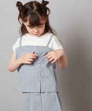 KJBGV02039 a.v.v KIDS(アー・ヴェ・ヴェ) [100-130]【セットアップ対応】レースアップドッキングTシャツ ライトブルー