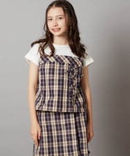 KJBGV02039 a.v.v KIDS(アー・ヴェ・ヴェ) [100-130]【セットアップ対応】レースアップドッキングTシャツ ネイビー