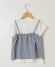 KJBGV02039 a.v.v KIDS(アー・ヴェ・ヴェ) [100-130]【セットアップ対応】レースアップドッキングTシャツ ライトブルー