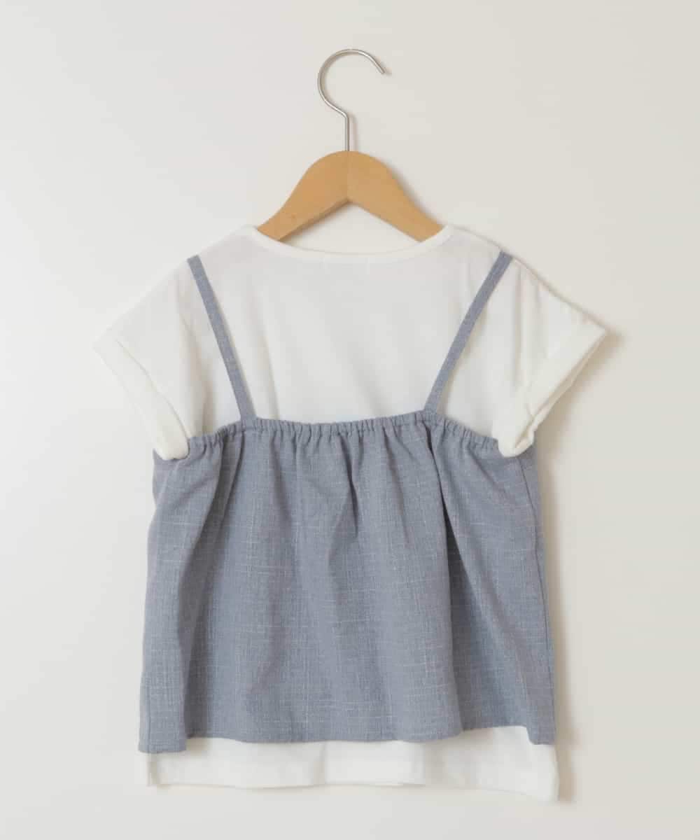 KJBGV02039 a.v.v KIDS(アー・ヴェ・ヴェ) [100-130]【セットアップ対応】レースアップドッキングTシャツ ライトブルー