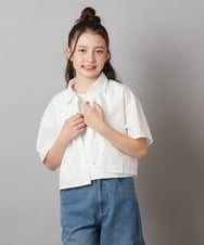 KJBGW01034 a.v.v KIDS(アー・ヴェ・ヴェ) 【ジュニア】[140-150]アソートクロップドシャツ ライトブルー