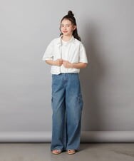KJBGW01034 a.v.v KIDS(アー・ヴェ・ヴェ) 【ジュニア】[140-150]アソートクロップドシャツ ライトブルー